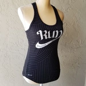 Nike Tee Athletic Cut Racerback Tank Top "RUN"